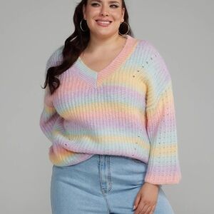 Fashion to Figure Multicolor V-Neck Sweater
